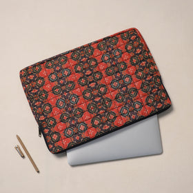  Red Handcrafted Quilted Laptop Sleeve (11 x 16 in)