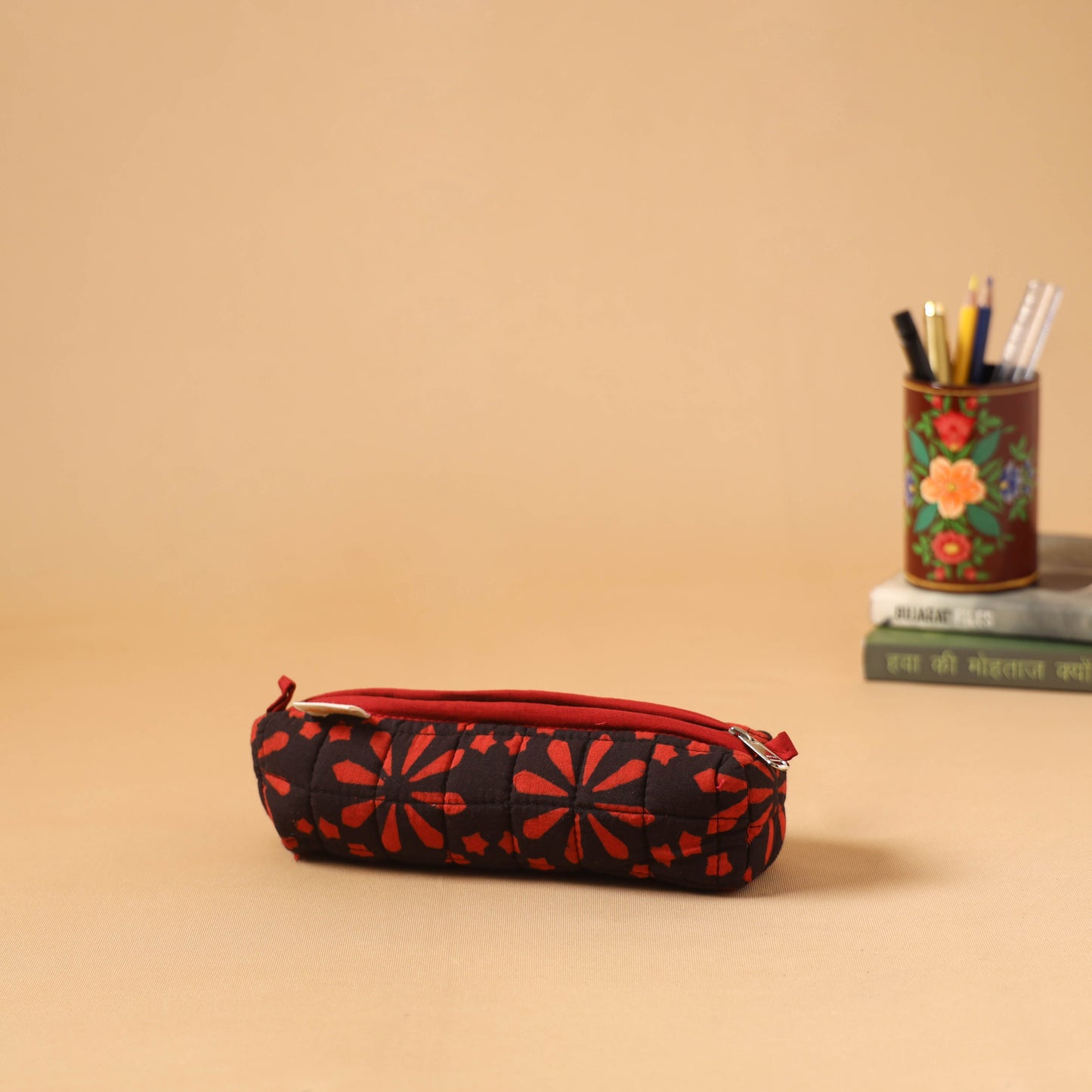Handcrafted quilted pencil pouch 01