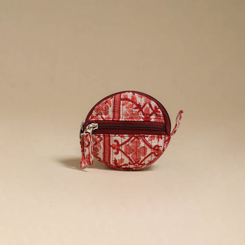 Red - handcrafted quilted sanganeri block printed fabric