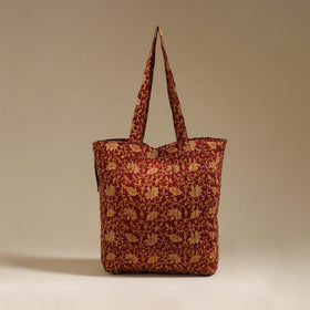 Handcrafted quilted sanganeri block printed fabric tote bag