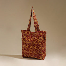 Handcrafted quilted sanganeri block printed fabric tote bag