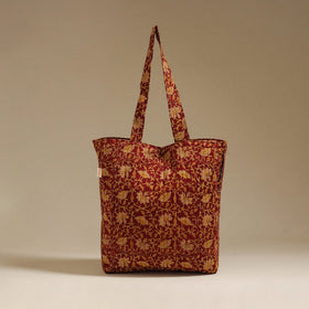 Handcrafted quilted sanganeri block printed fabric tote bag