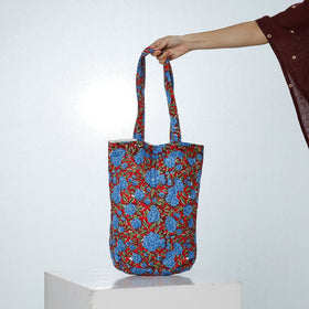  Handcrafted Quilted Sanganeri Block Printed Shoulder Bag 