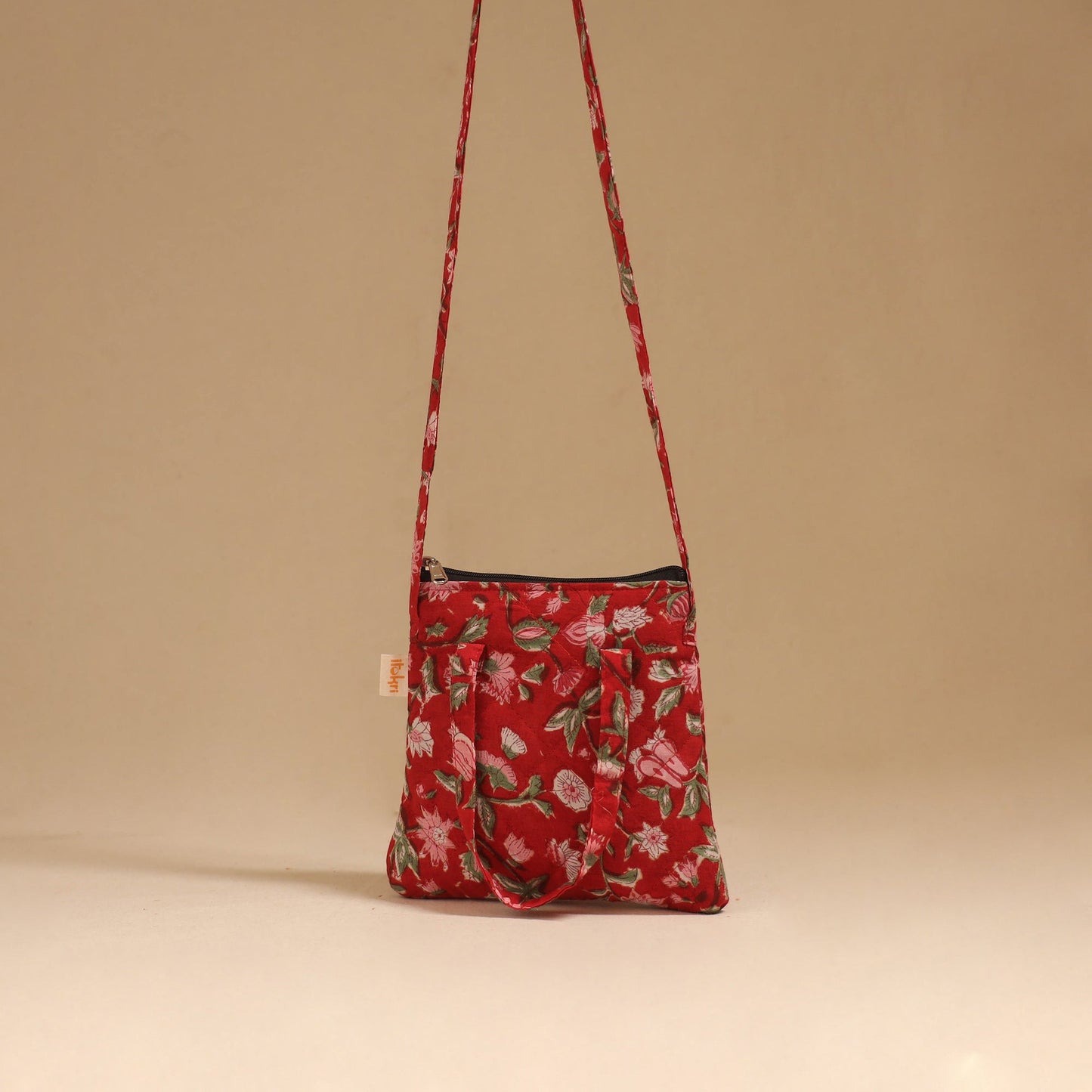 Handcrafted quilted sling bag 04