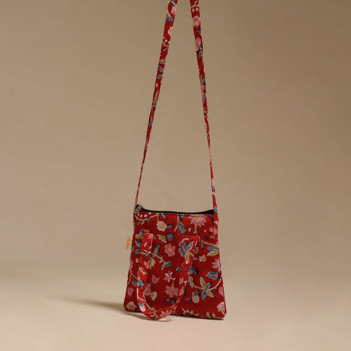 Handcrafted quilted sling bag 15