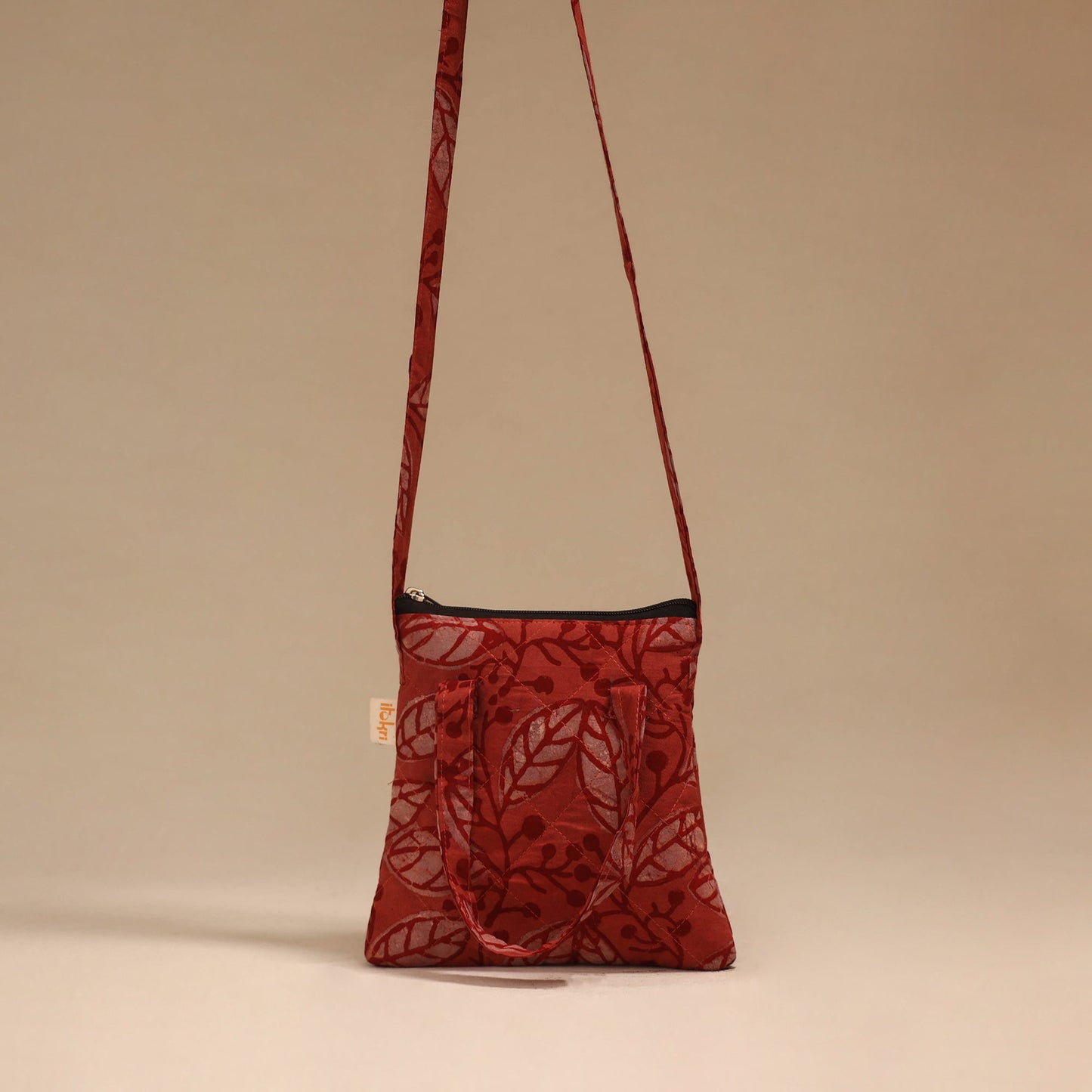 Handcrafted quilted sling bag 38