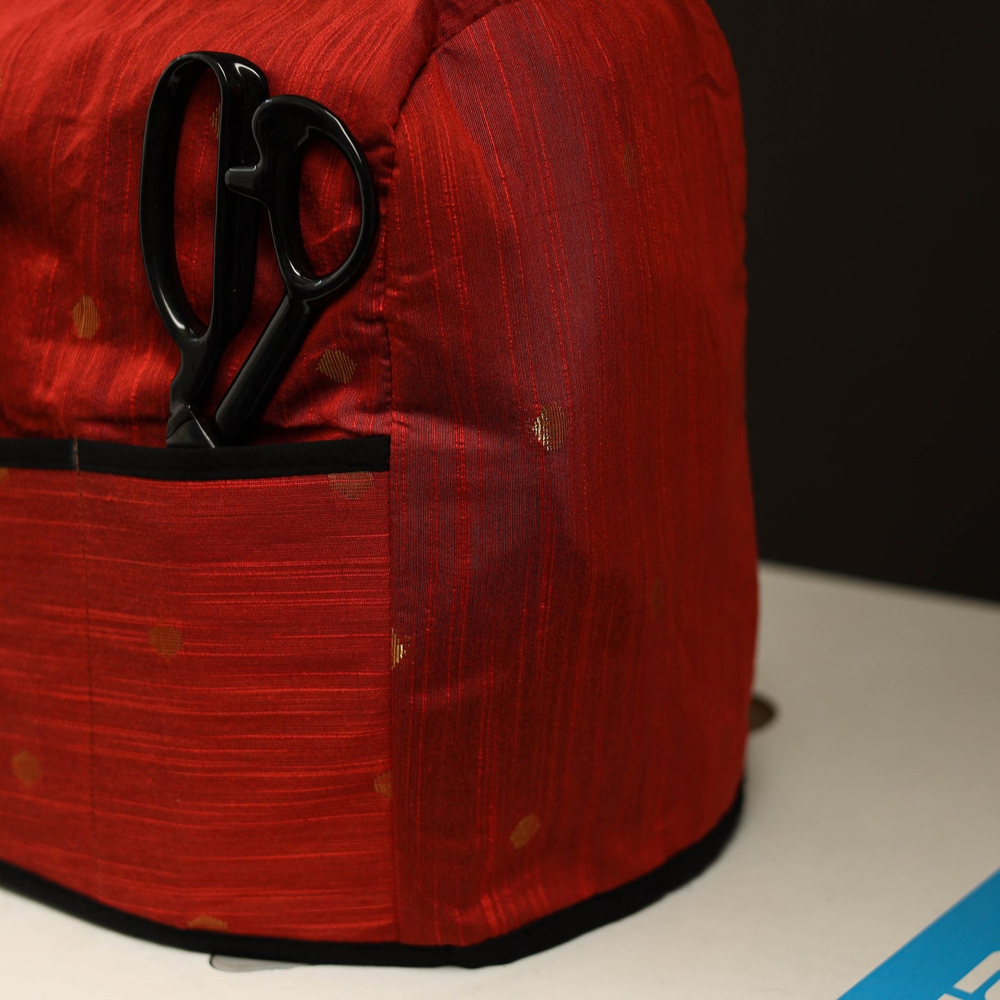 Handcrafted Silk Red Sewing Machine Cover 