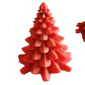 Red - handcrafted tree soy wax scented christmas candle