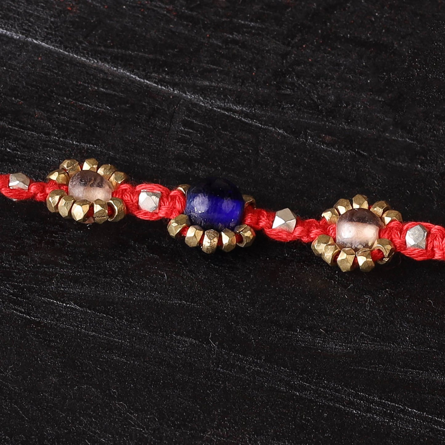 Handcrafted tribal dokra brass thread rakhi 31