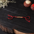 Handcrafted tribal dokra brass thread rakhi 43