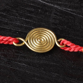 Handcrafted tribal dokra brass thread rakhi 57