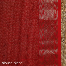 Red - handloom buti maheshwari saree with zari border 27