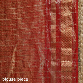 Red - handloom buti maheshwari saree with zari border 37