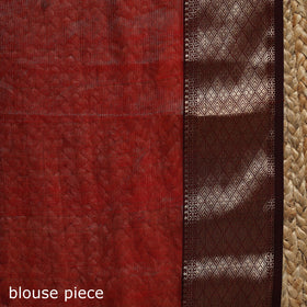 Red - handloom buti tissue zari maheshwari saree