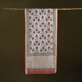 Handloom chanderi silk sanganeri stole 01 - handcrafted