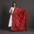 Buy Red Handloom Chanderi Silk Kashida Embroidery Dupatta Online