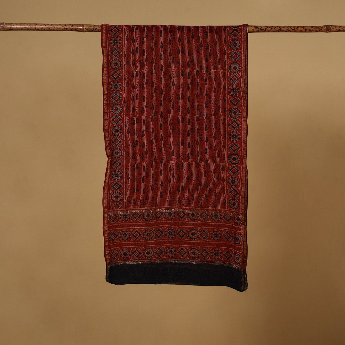 Handloom chanderi silk natural dyed stole 01 - handcrafted