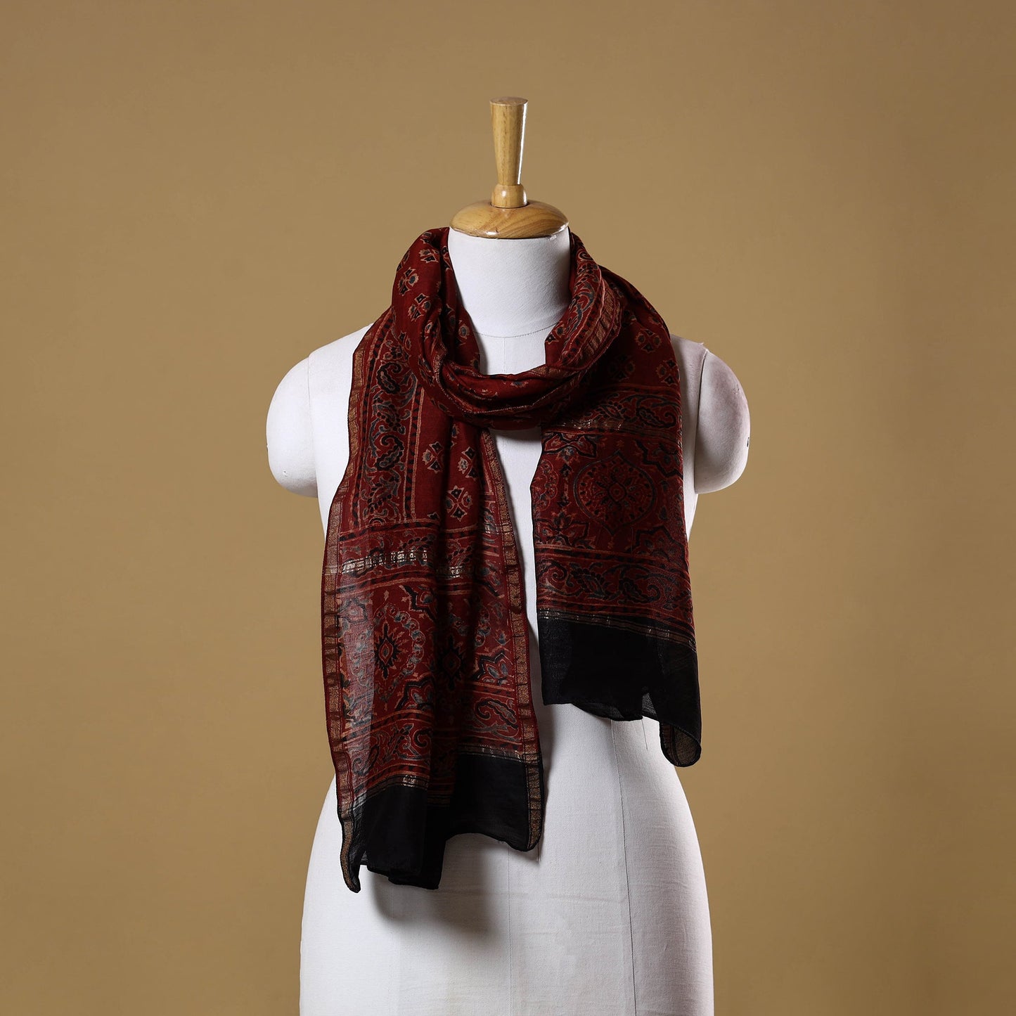 Handloom chanderi silk natural dyed stole 05 - handcrafted