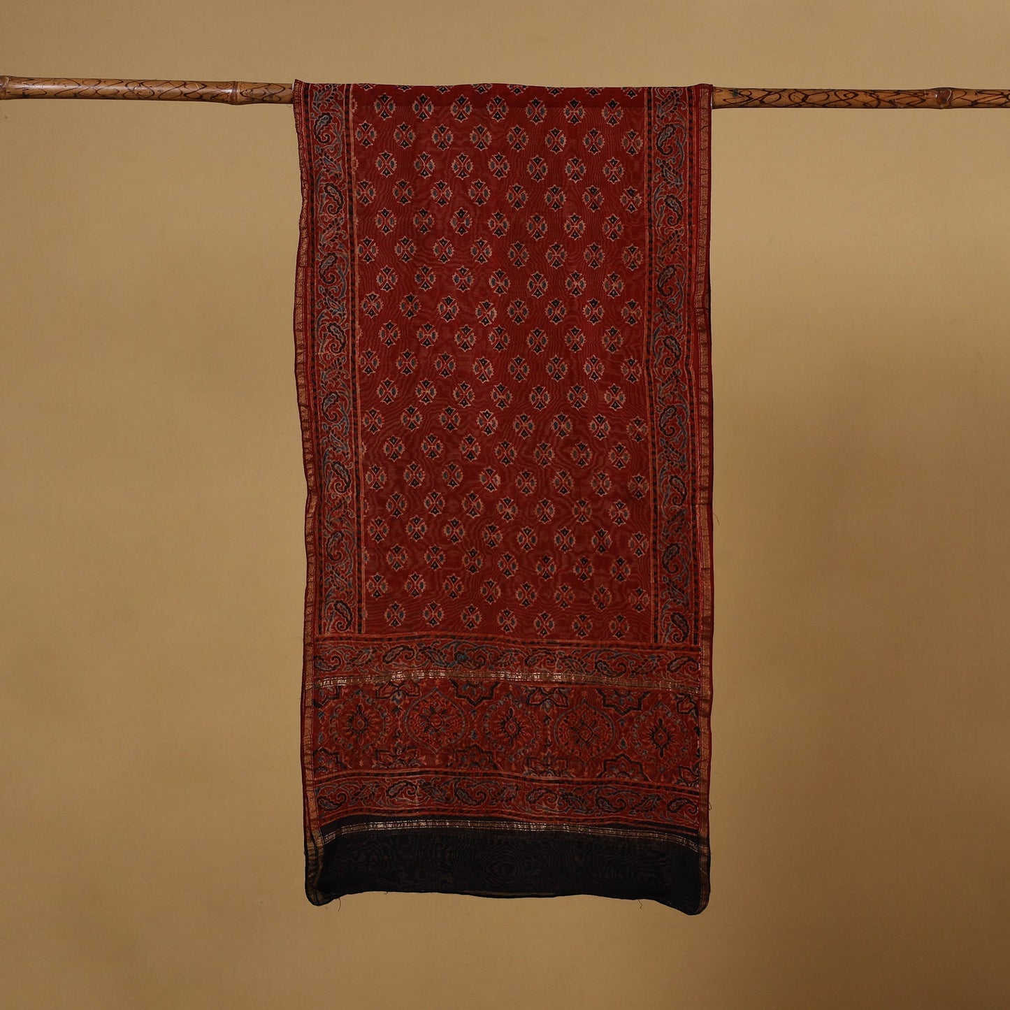 Handloom chanderi silk natural dyed stole 05 - handcrafted