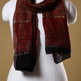 Handloom chanderi silk natural dyed stole 09 - handcrafted