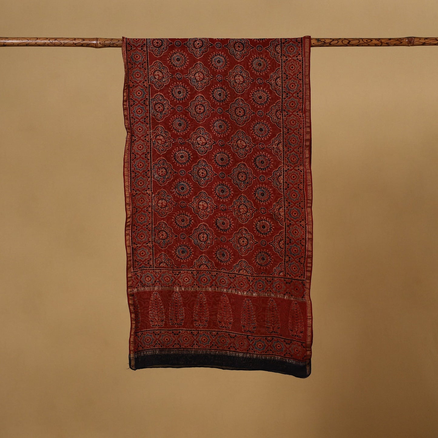 Handloom chanderi silk natural dyed stole 09 - handcrafted