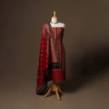 Handloom chanderi silk tagai work 3pc unstitched dress