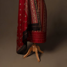 Handloom chanderi silk tagai work 3pc unstitched dress