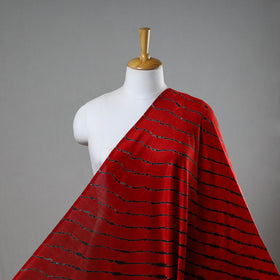 Red Handloom Chanderi Silk Tie-Dye Leheriya Fabric