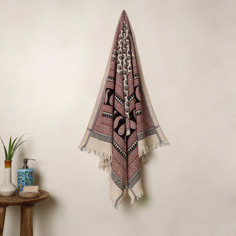 Buy Handloom Cotton Bagh Print Towel 