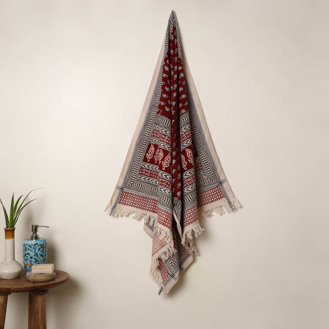 Buy Handloom Cotton Bagh Print Towel 
