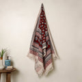 Buy Red Handloom Cotton Bagh Print Towel