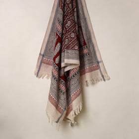 Buy Red Handloom Cotton Bagh Print Towel