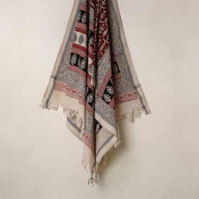 Red Handloom Cotton Bagh Print Towel