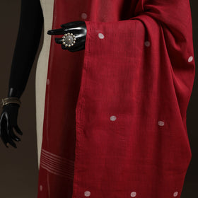 Handloom cotton bengal jamdani dupatta 21 - handcrafted