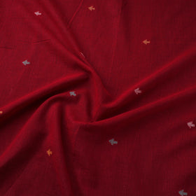 Red Handloom Cotton Bengal Jamdani Fabric