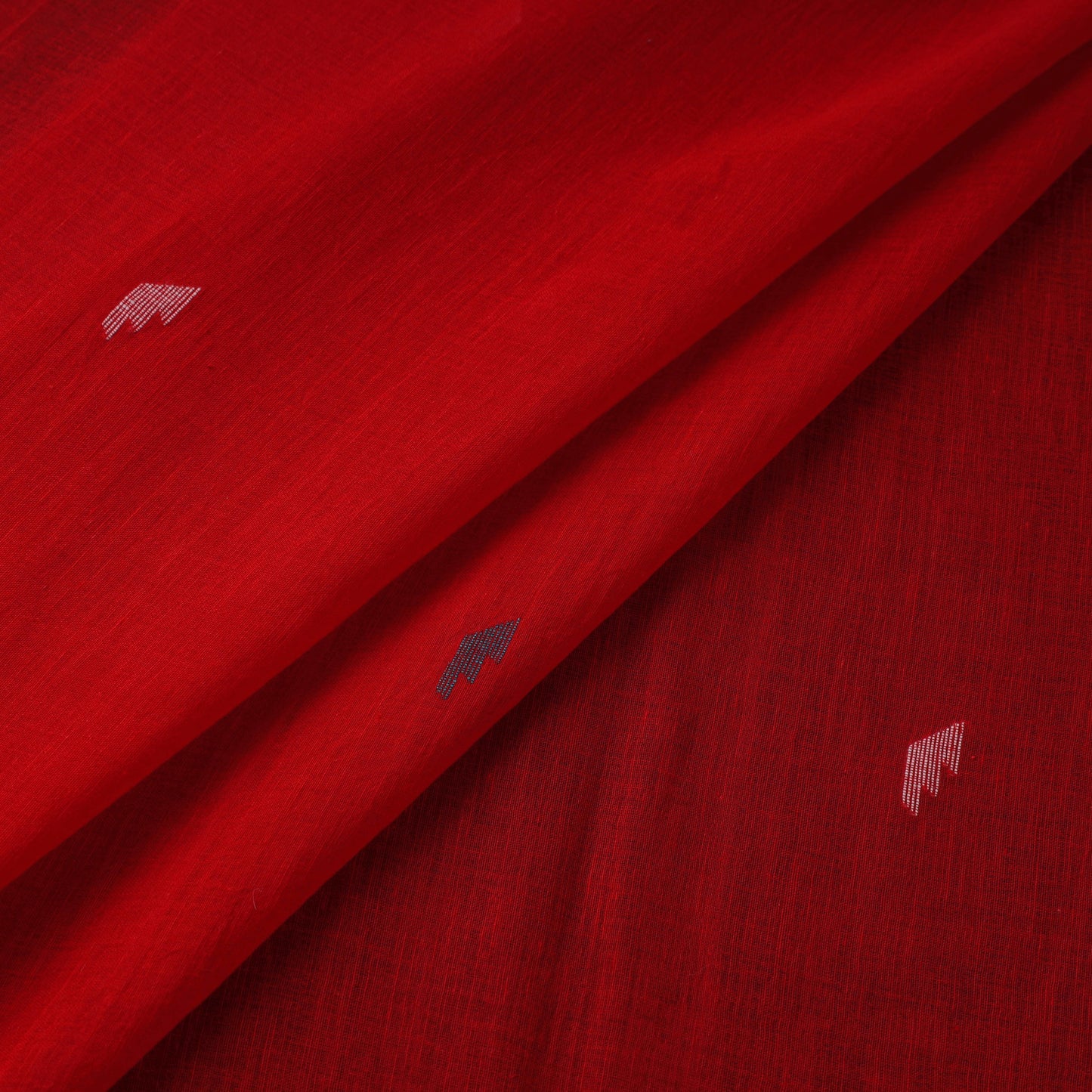 Red Handloom Cotton Bengal Jamdani Fabric