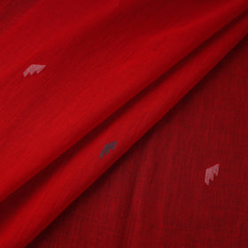 Red Handloom Cotton Bengal Jamdani Fabric
