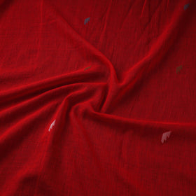 Red Handloom Cotton Bengal Jamdani Fabric