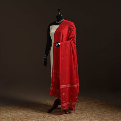 Handloom cotton burdwan jamdani dupatta 04 - handcrafted