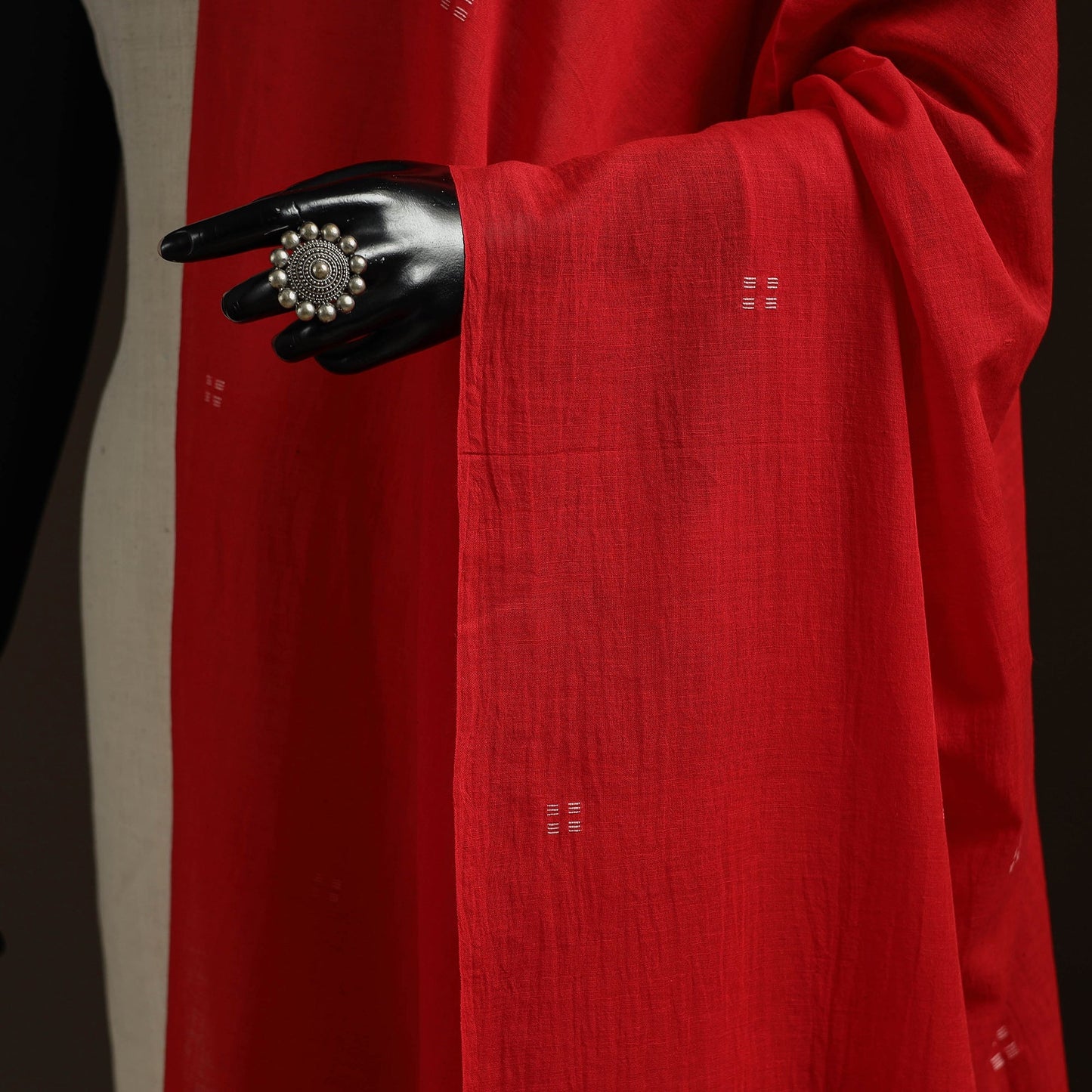 Handloom cotton burdwan jamdani dupatta 04 - handcrafted