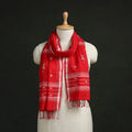 Handloom cotton burdwan jamdani stole with tassels 03