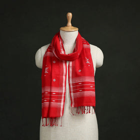 Handloom cotton burdwan jamdani stole with tassels 03