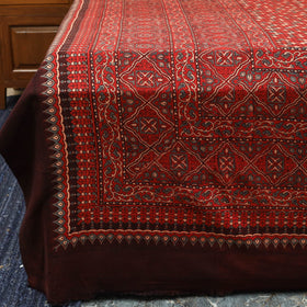 Red - handloom cotton double bed sheet (108 x 90 in) 09