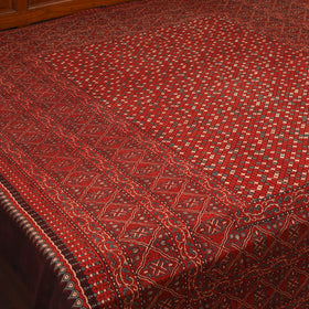 Red - handloom cotton double bed sheet (108 x 90 in) 09