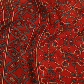 Red Handloom Cotton Block Print Double Ajrakh Bed Sheet