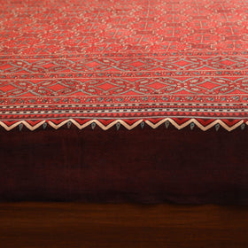 Red Handloom Cotton Block Print Double Ajrakh Bed Sheet
