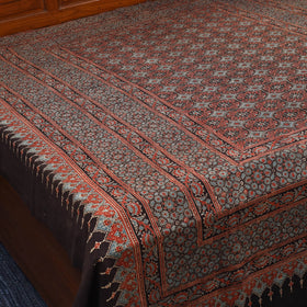 Red - handloom cotton double bed sheet (108 x 90 in) 20