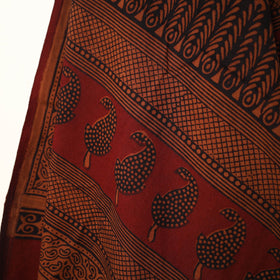 Red Handloom Cotton Hand Block Bagh Print Towel 