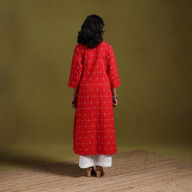 Handloom cotton a-line pochampally double ikat kurta