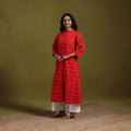 Handloom cotton a-line pochampally double ikat kurta